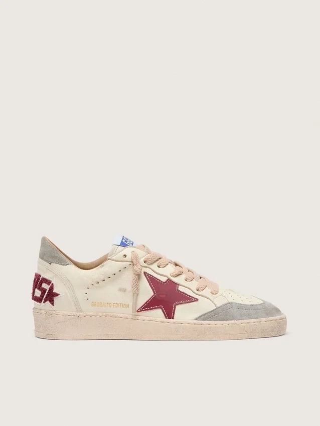 Ball Star LTD da donna in nappa con stella in pelle e linguetta sul tallone in pelle scamosciata argentata