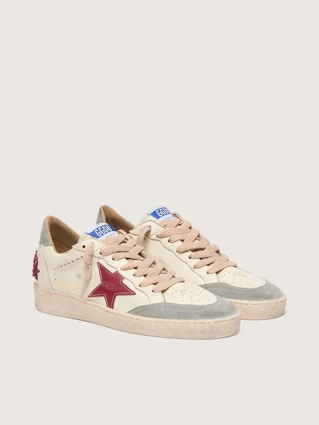 Ball Star LTD da donna in nappa con stella in pelle e linguetta sul tallone in pelle scamosciata argentata