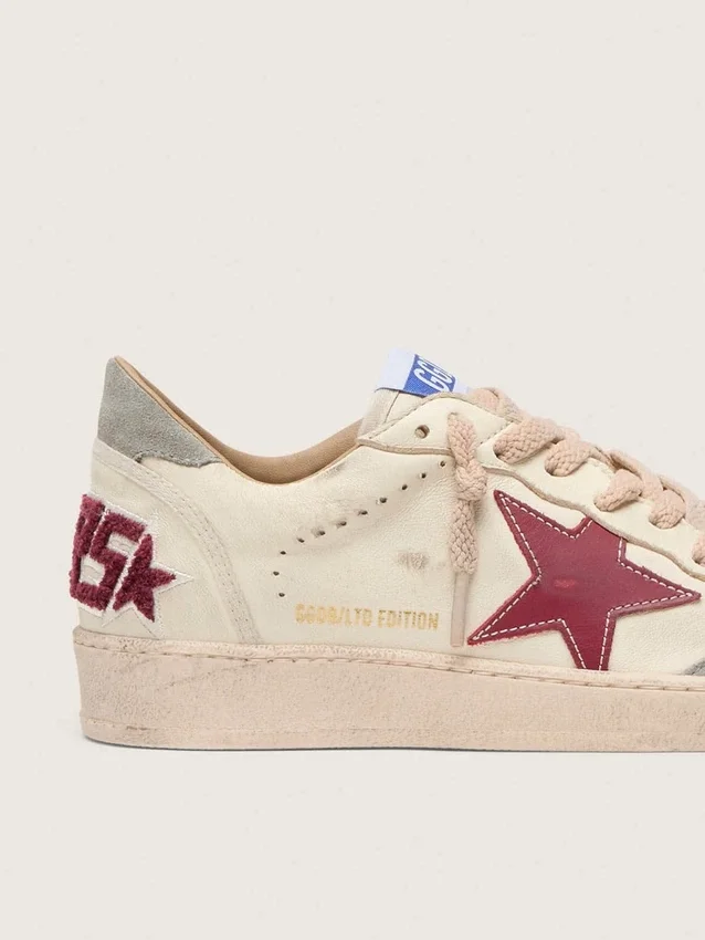 Ball Star LTD da donna in nappa con stella in pelle e linguetta sul tallone in pelle scamosciata argentata