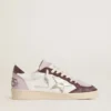Ball Star LTD da donna in nappa con stella in pelle laminata platino e linguetta sul tallone in pelle nabuk bordeaux