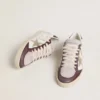 Ball Star LTD da donna in nappa con stella in pelle laminata platino e linguetta sul tallone in pelle nabuk bordeaux
