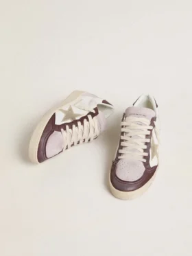 Ball Star LTD da donna in nappa con stella in pelle laminata platino e linguetta sul tallone in pelle nabuk bordeaux
