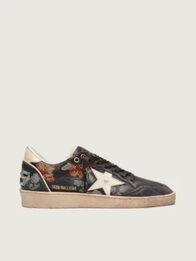 Ball Star LTD da donna in nappa ebano con ricami multicolori e stella bianca