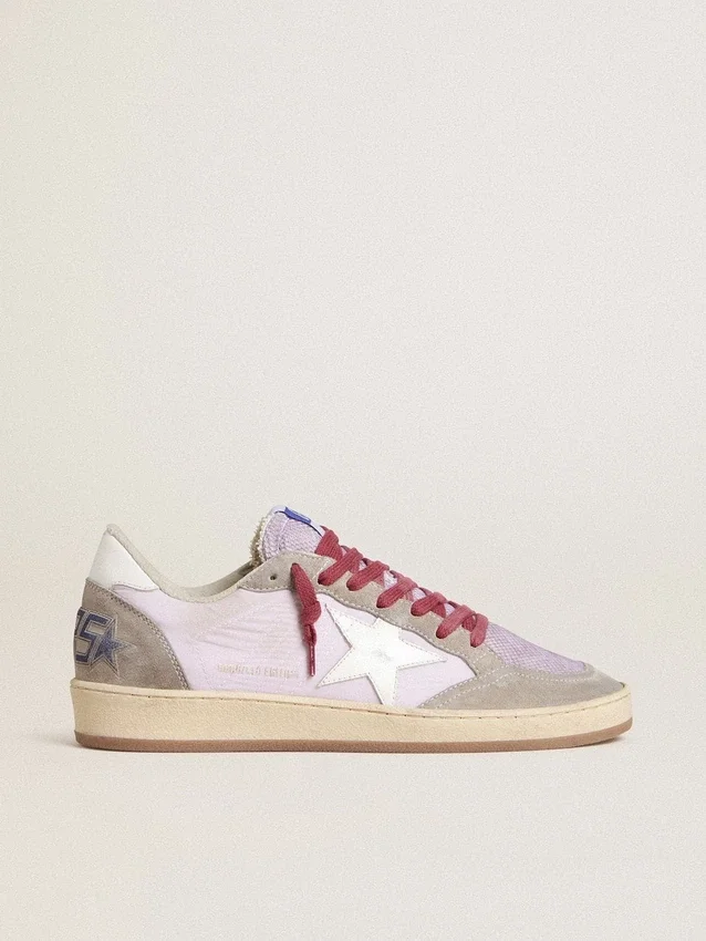 Ball Star LTD da donna in nylon lilla con stella in pelle bianca e inserti in pelle scamosciata