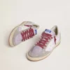 Ball Star LTD da donna in nylon lilla con stella in pelle bianca e inserti in pelle scamosciata
