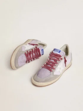 Ball Star LTD da donna in nylon lilla con stella in pelle bianca e inserti in pelle scamosciata