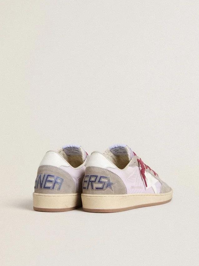 Ball Star LTD da donna in nylon lilla con stella in pelle bianca e inserti in pelle scamosciata