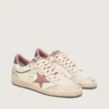 Ball Star LTD da donna in pelle beige con stella in rete rosa e linguetta sul tallone in pelle blu