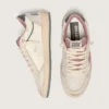 Ball Star LTD da donna in pelle beige con stella in rete rosa e linguetta sul tallone in pelle blu