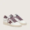 Ball Star LTD da donna in pelle bianca con stella in pelle bordeaux