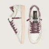 Ball Star LTD da donna in pelle bianca con stella in pelle bordeaux