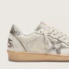 Ball Star LTD da donna in pelle bianca con stella in pelle di pony con stampa animalier