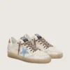 Ball Star LTD da donna in pelle bianca con stella ricamata azzurra