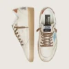 Ball Star LTD da donna in pelle bianca con stella ricamata azzurra