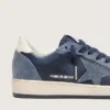 Ball Star LTD da donna in pelle blu scuro con stella in cristalli Swarovski azzurri e inserti in pelle scamosciata