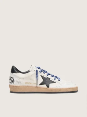 Ball Star LTD da donna in pelle nappa bianca con stella e linguetta sul tallone in pelle nera