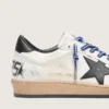 Ball Star LTD da uomo in nappa bianca con stella e linguetta sul tallone in pelle nera