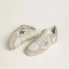 Ball Star LTD da donna in pelle nappa e pelle scamosciata con stella in pelle argentata e cristalli Swarovski