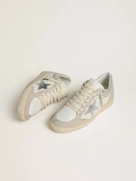 Ball Star LTD da donna in pelle nappa e pelle scamosciata con stella in pelle argentata e cristalli Swarovski