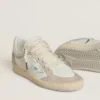 Ball Star LTD da donna in pelle nappa e pelle scamosciata con stella in pelle argentata e cristalli Swarovski