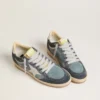 Ball Star LTD da donna in pelle scamosciata azzurra con stella e linguetta sul tallone in pelle bianco latte