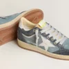 Ball Star LTD da donna in pelle scamosciata azzurra con stella e linguetta sul tallone in pelle bianco latte
