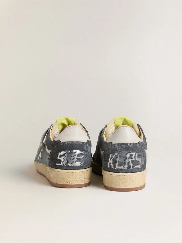 Ball Star LTD da donna in pelle scamosciata azzurra con stella e linguetta sul tallone in pelle bianco latte