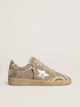 Ball Star LTD da donna in pelle scamosciata con stella in pelle metallizzata e linguetta sul tacco in pelle di pony zebrata
