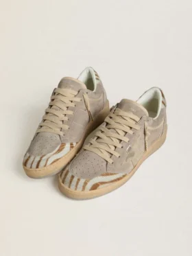 Ball Star LTD da donna in pelle scamosciata con stella in pelle metallizzata e linguetta sul tacco in pelle di pony zebrata