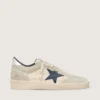 Ball Star LTD da donna in pelle scamosciata grigia con stella blu e inserti all’uncinetto color crema