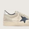 Ball Star LTD da donna in pelle scamosciata grigia con stella blu e inserti all’uncinetto color crema