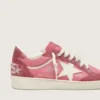 Ball Star LTD da donna in pelle scamosciata rosa con stella in pelle color crema e inserti in pelle scamosciata rossa