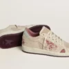 Ball Star LTD da donna in pelle scamosciata rosa e beige con linguetta sul tallone in pelle grigio perla
