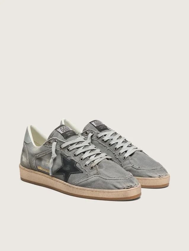 Ball Star LTD da uomo in denim grigio con stella in pelle nera