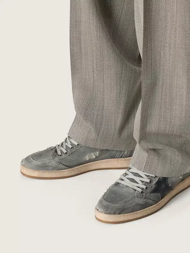Ball Star LTD da uomo in denim grigio con stella in pelle nera