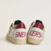 Ball Star LTD da uomo in nappa color crema con stella in pelle bianca e inserti in pelle scamosciata rossa