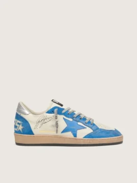 Ball Star LTD da uomo in pelle bianca con stella in pelle azzurra