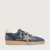 Ball Star LTD da uomo in pelle blu scuro con stella in pelle scamosciata beige