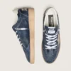 Ball Star LTD da uomo in pelle blu scuro con stella in pelle scamosciata beige