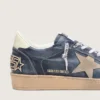 Ball Star LTD da uomo in pelle blu scuro con stella in pelle scamosciata beige