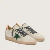 Ball Star LTD da uomo in pelle di pony bianca e pelle scamosciata grigia con stella verde