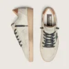 Ball Star LTD da uomo in pelle di pony bianca e pelle scamosciata grigia con stella verde
