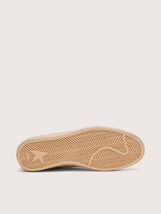 Ball Star LTD da uomo in pelle di pony bianca e pelle scamosciata grigia con stella verde
