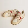 Ball Star LTD da uomo in pelle nappa con stella in pelle rossa e linguetta sul tallone in pelle