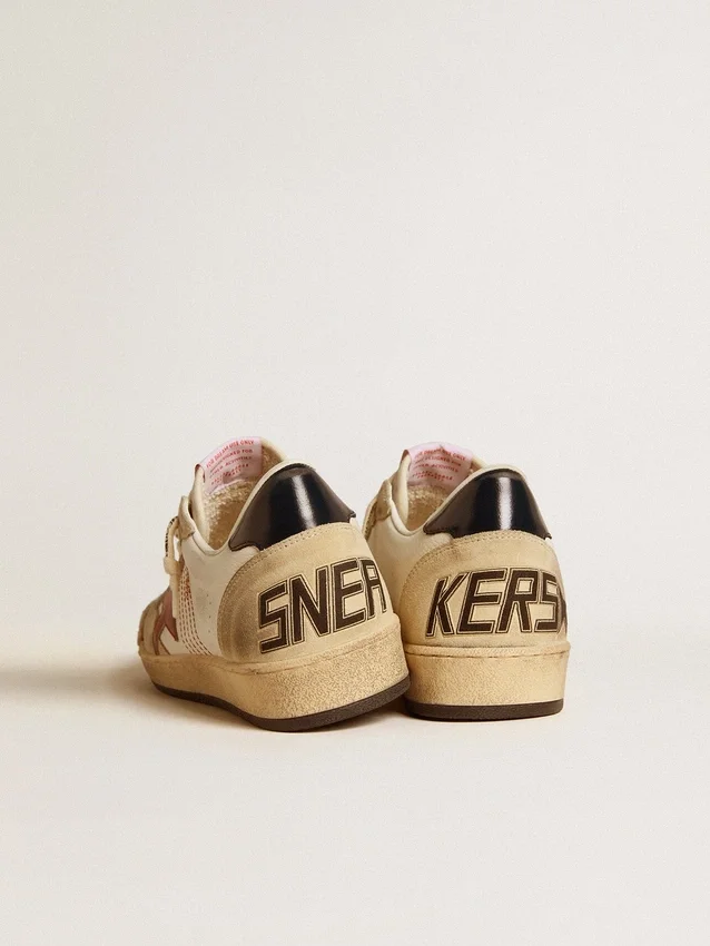 Ball Star LTD da uomo in pelle nappa con stella in pelle rossa e linguetta sul tallone in pelle