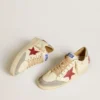 Ball Star LTD da uomo in pelle nappa con stella in pelle rossa e linguetta sul tallone in pelle scamosciata grigia