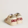 Ball Star LTD da uomo in pelle nappa con stella in pelle rossa e linguetta sul tallone in pelle scamosciata grigia