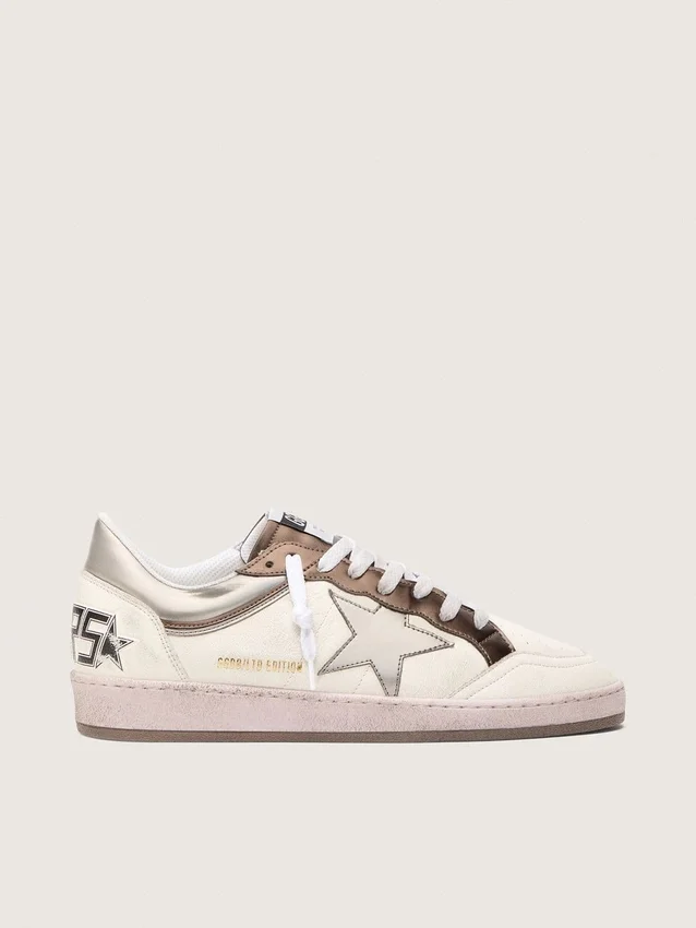 Ball Star LTD da uomo in pelle nappa con stella metallizzata a base biologica e inserti