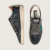 Ball Star LTD da uomo in pelle nera con stella ricamata in verde