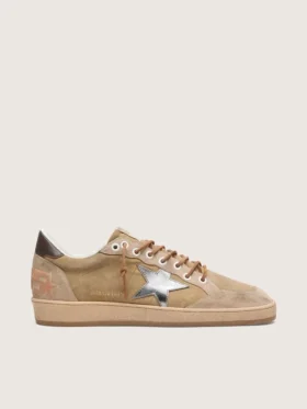 Ball Star LTD da uomo in pelle scamosciata color tabacco con stella argentata